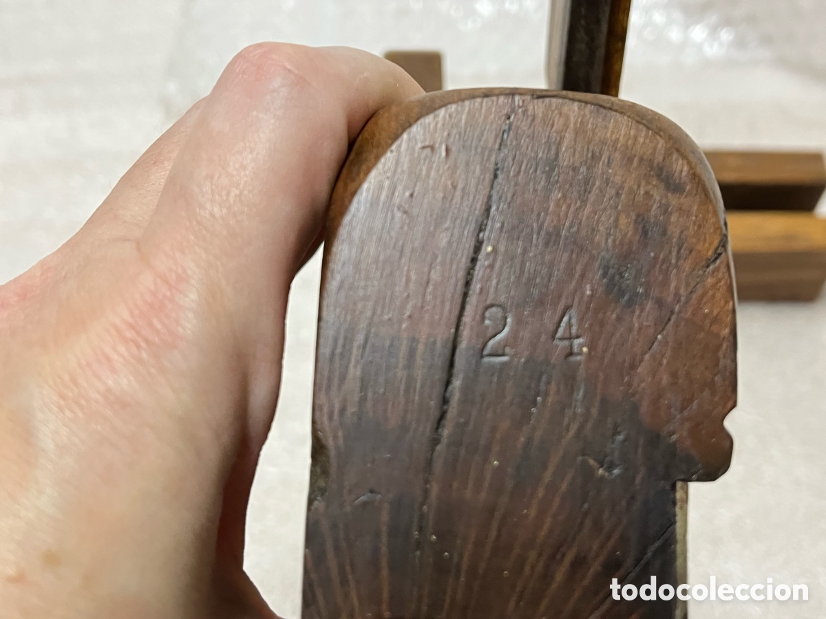 Antig&uuml;edades: Cepillo de carpintero antiguo de molduras doble cuchilla - Foto 7