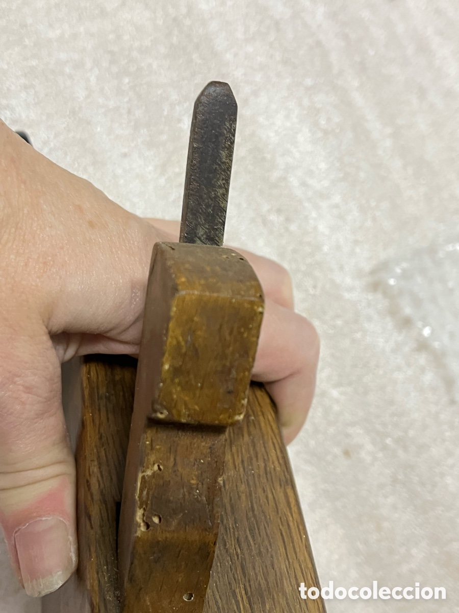 Antig&uuml;edades: Cepillo de carpintero antiguo de molduras doble cuchilla - Foto 12