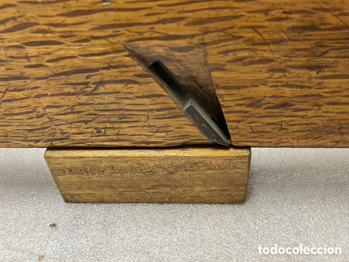 Antig&uuml;edades: Cepillo antiguo de molduras de doble cuchilla - Foto 3