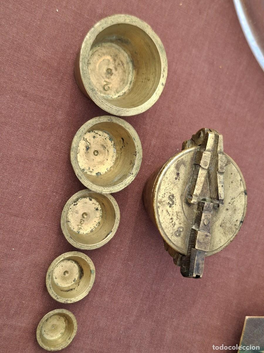 Antig&uuml;edades: ANTIGUO PONDERAL PESAS MEDIDA BRONCE - Foto 7