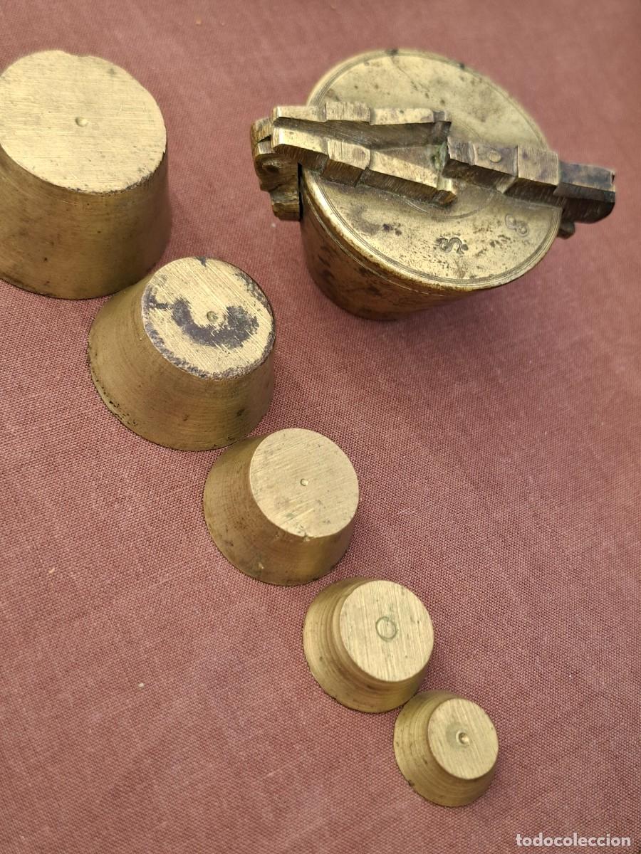 Antig&uuml;edades: ANTIGUO PONDERAL PESAS MEDIDA BRONCE - Foto 8