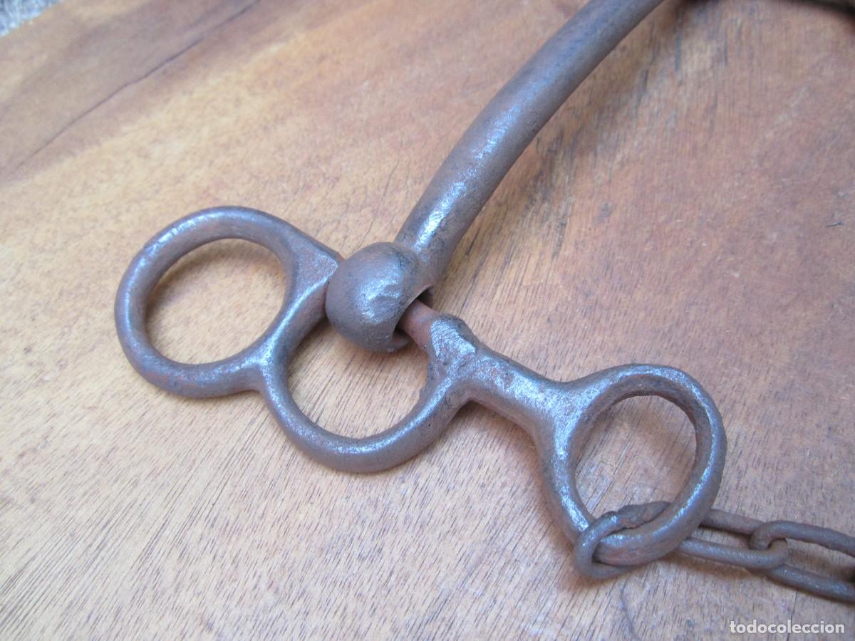 Antig&uuml;edades: Bocado caballo antiguo de forja, siglo XIX. - Foto 3