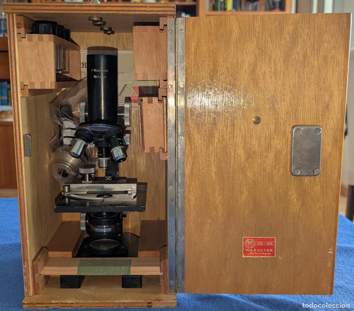 Antig&uuml;edades: Antiguo microscopio alem&aacute;n P.Waechter Wetzlar - Foto 2