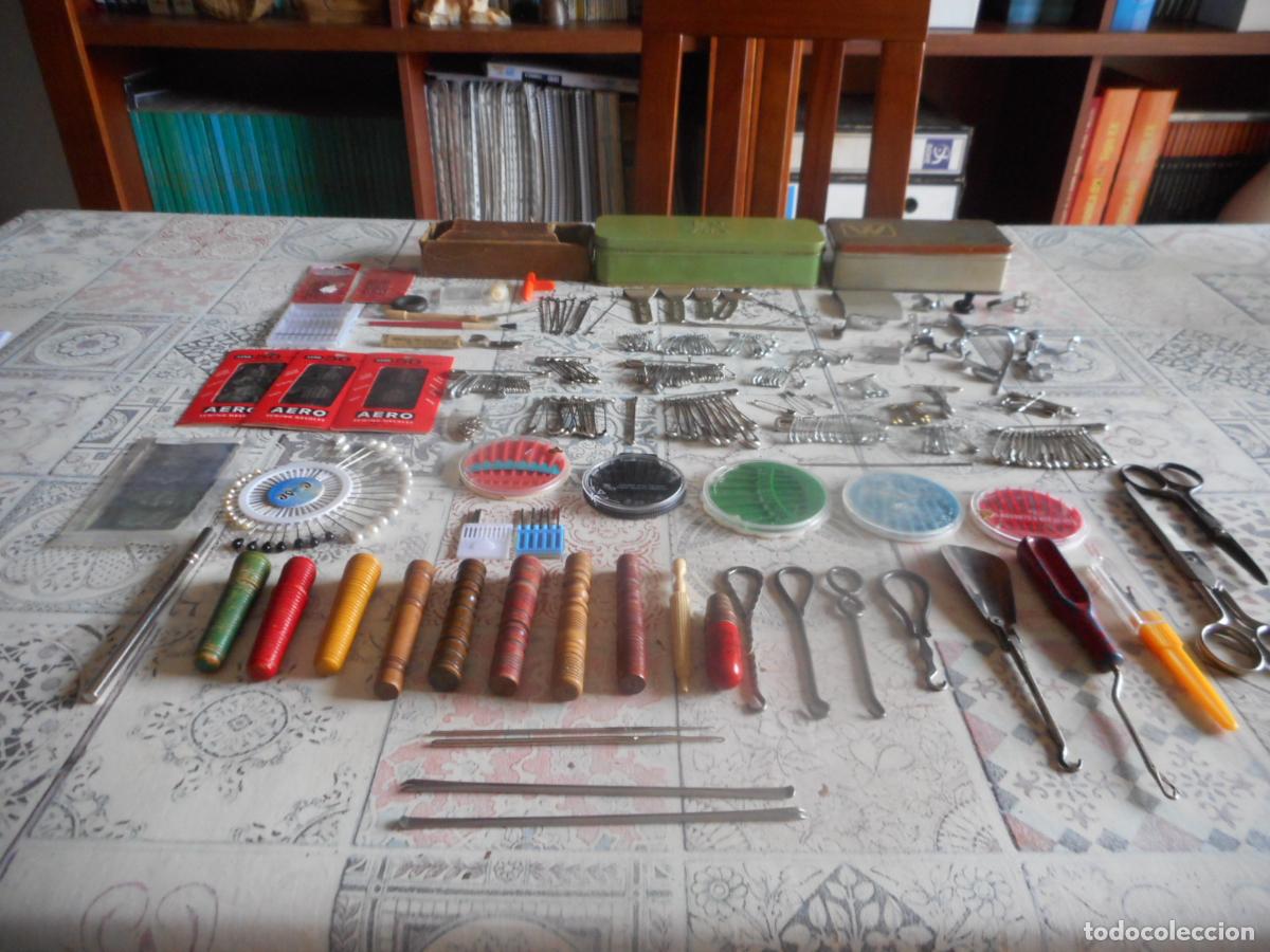 Antiques: gran lote de utiles de costura antiguos