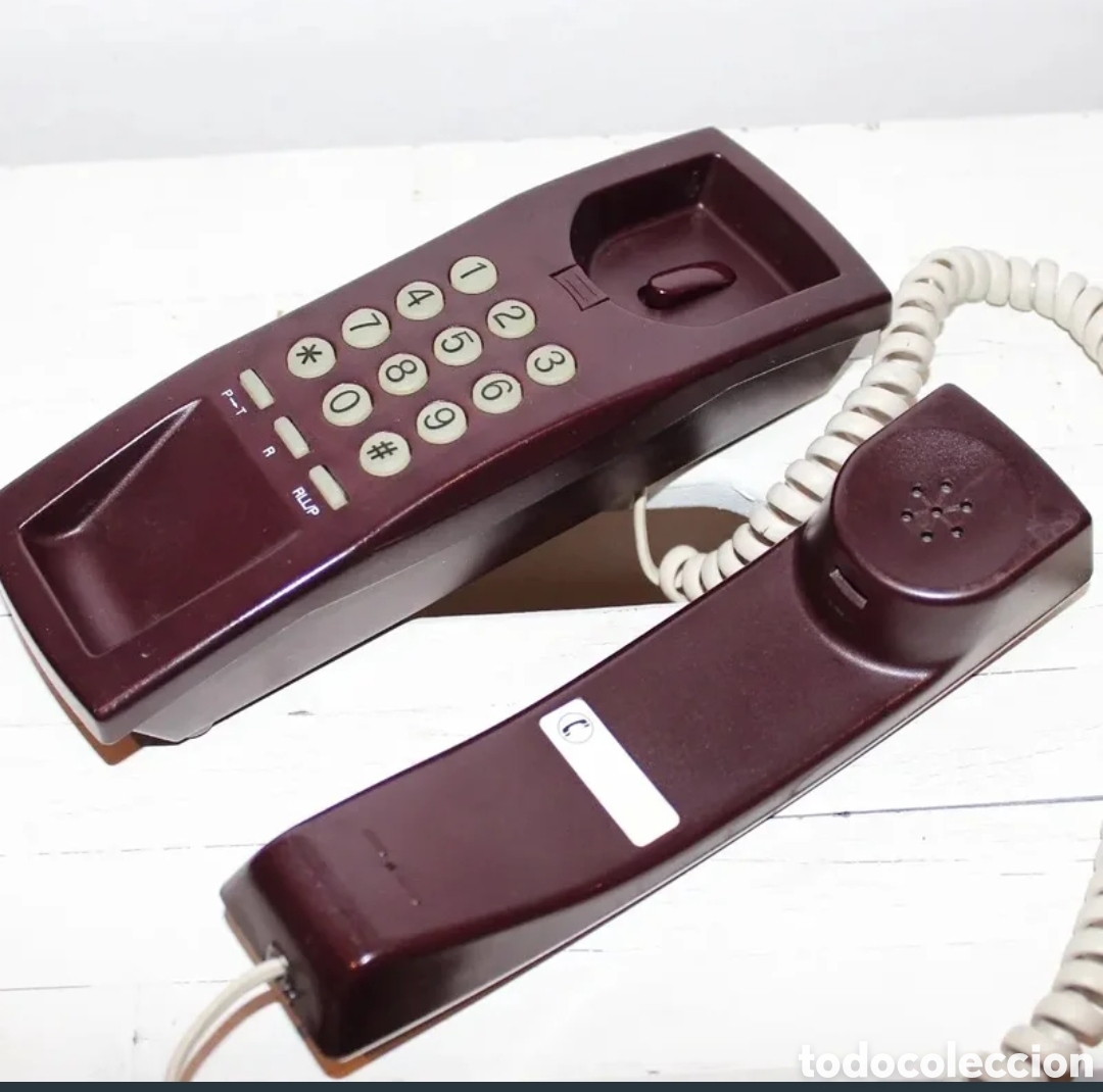 Tel&eacute;fonos: Tel&eacute;fono de g&oacute;ndola vintage, color morado, a&ntilde;os 80