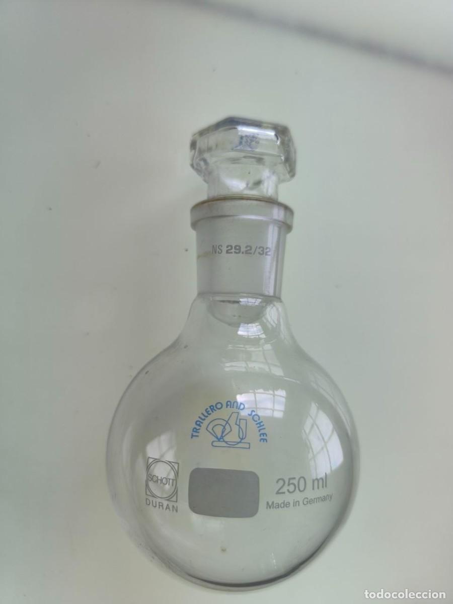 Antiquit&auml;ten: MATRAZ DE CRISTAL REDONDO, TRALLERO AND SCHLEE SCHOTT, 250 ML ALTA PRECISION LABORATORIO