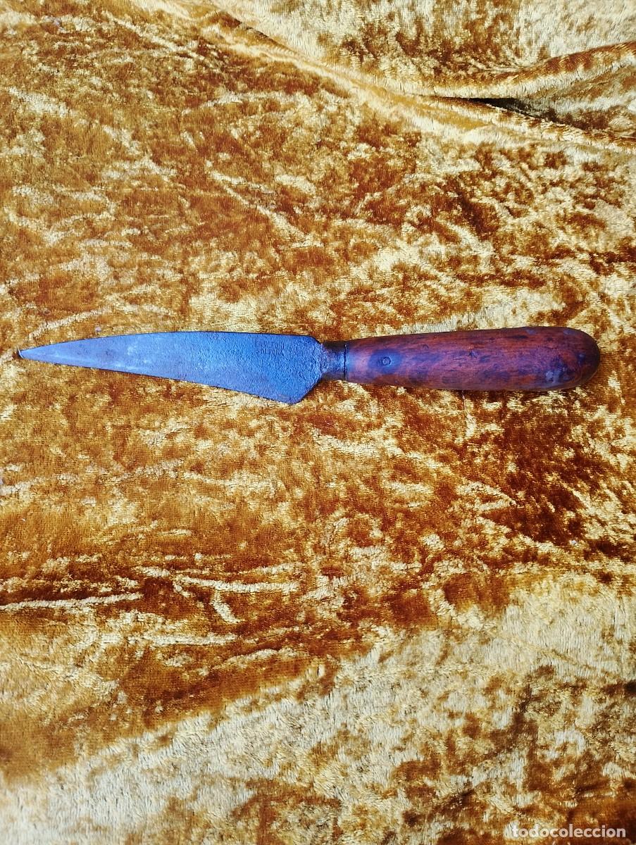 Antig&uuml;edades: Cuchillo carnicero antiguo CASA FONT-SOLSONA, (para despiece) puro siglo diecinueve -mide algo menos