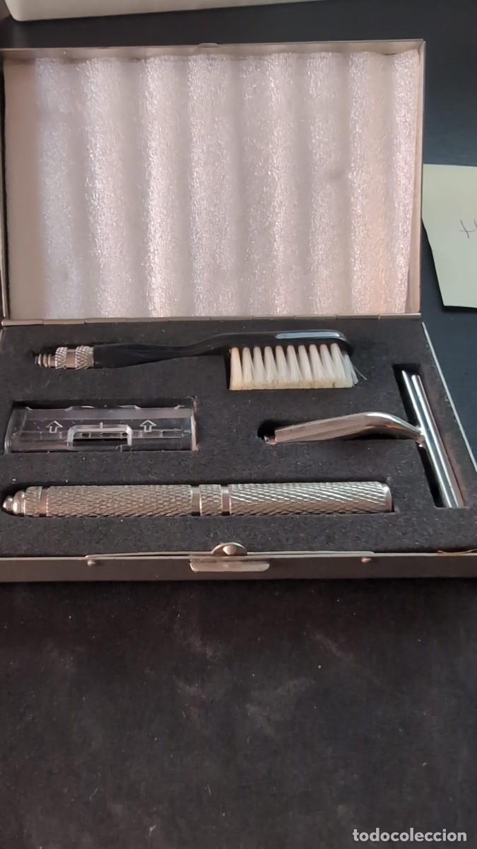 Antiquit&auml;ten: Kit Afeitado Viaje Vintage A&ntilde;os 60 Modular Metal