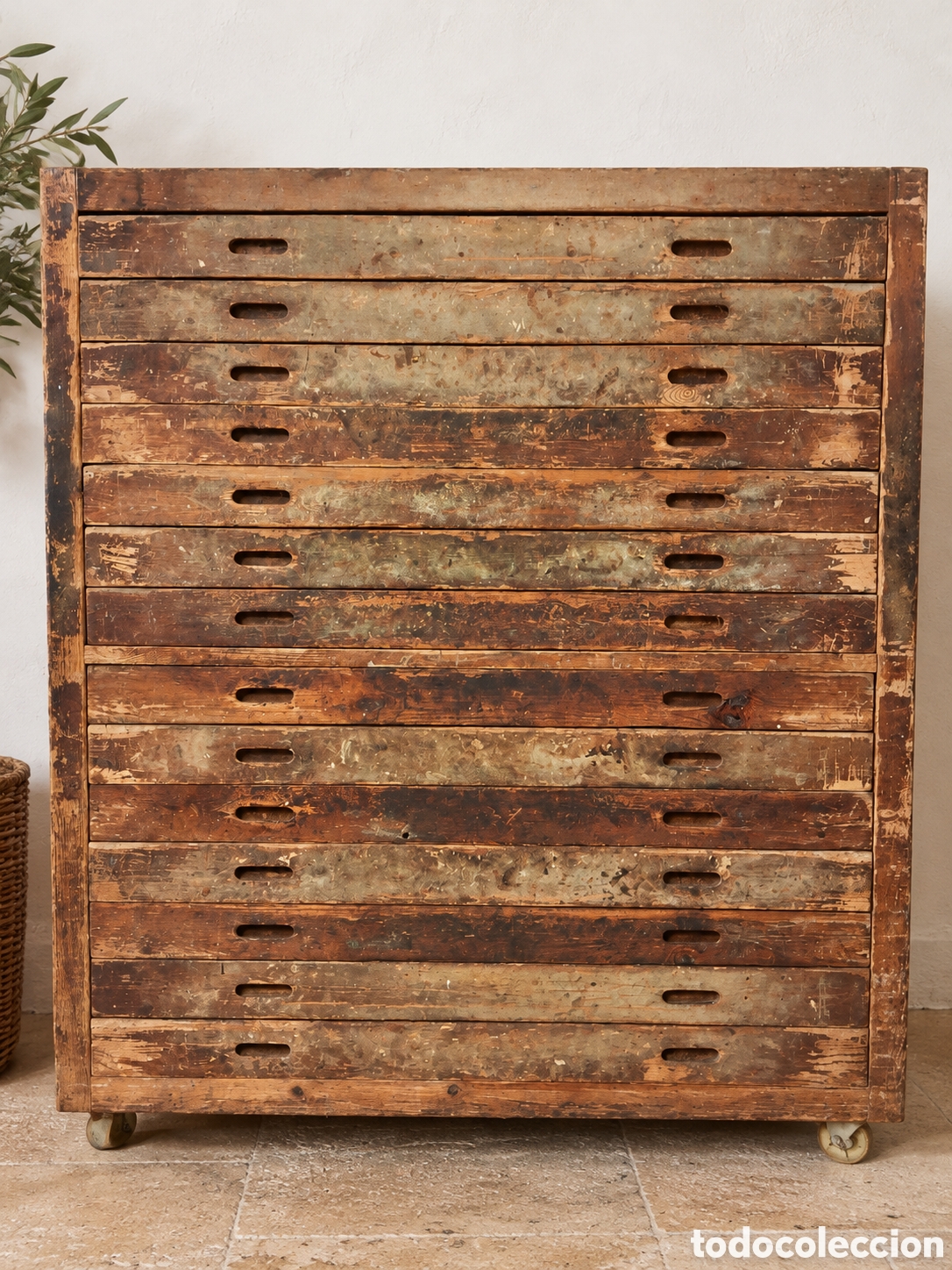 Antig&uuml;edades: Antiguo mueble de fermentaci&oacute;n de panader&iacute;a, pieza original de oficio utilizada para el reposo y lev