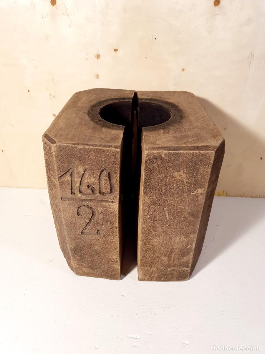 Antiques: Molde de madera para vidrio soplado. 1900.