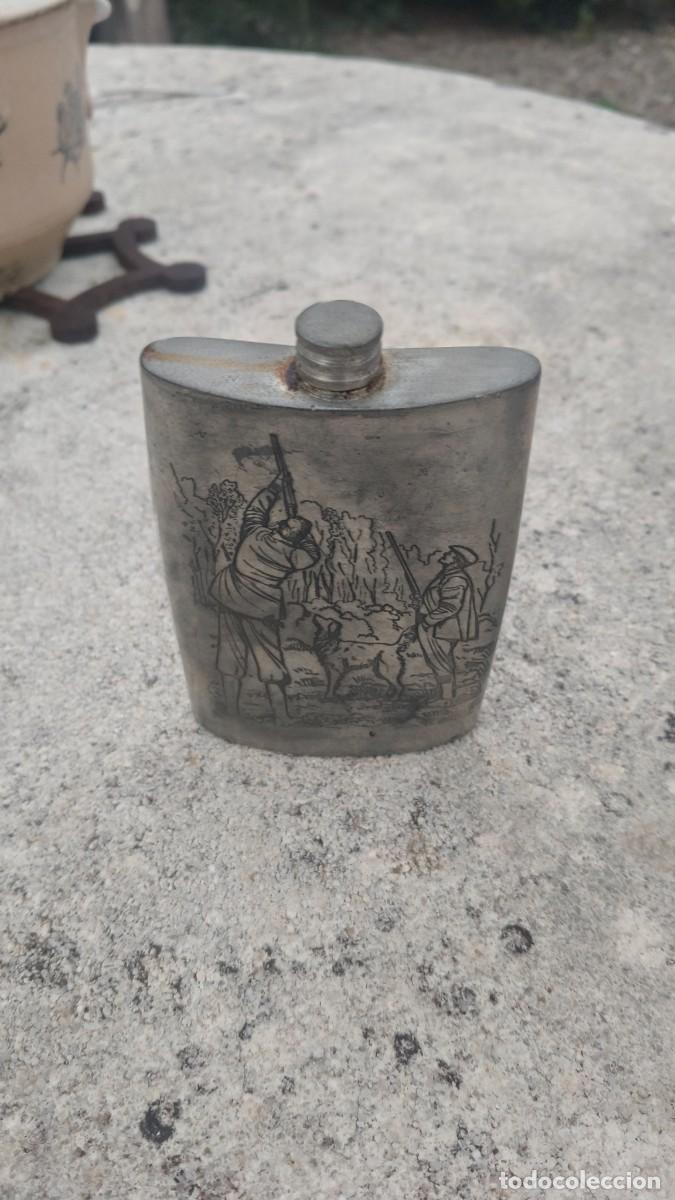 Antig&uuml;edades: Gourde de chasse v&eacute;ritable &eacute;tain Sheffield - Foto 2
