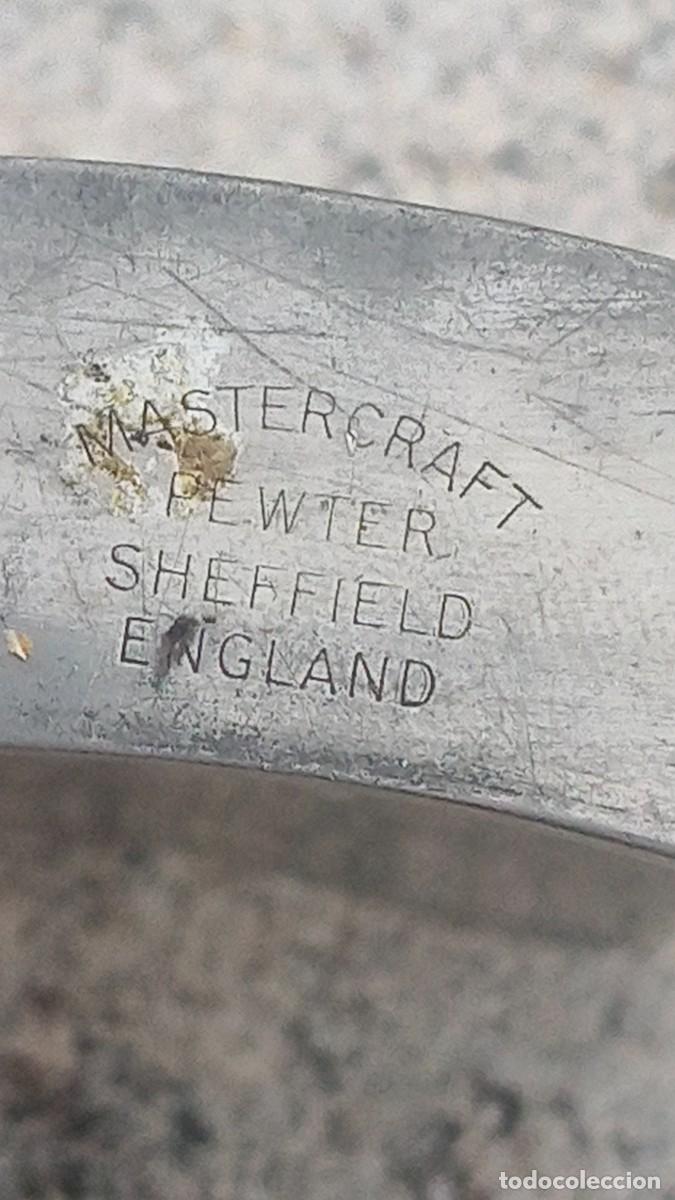 Antig&uuml;edades: Gourde de chasse v&eacute;ritable &eacute;tain Sheffield - Foto 3