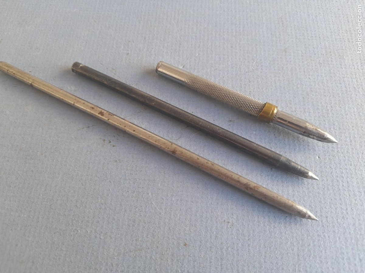 Antig&uuml;edades: 3 punzones de acero, 9 a 17.5cm aprox - Foto 1