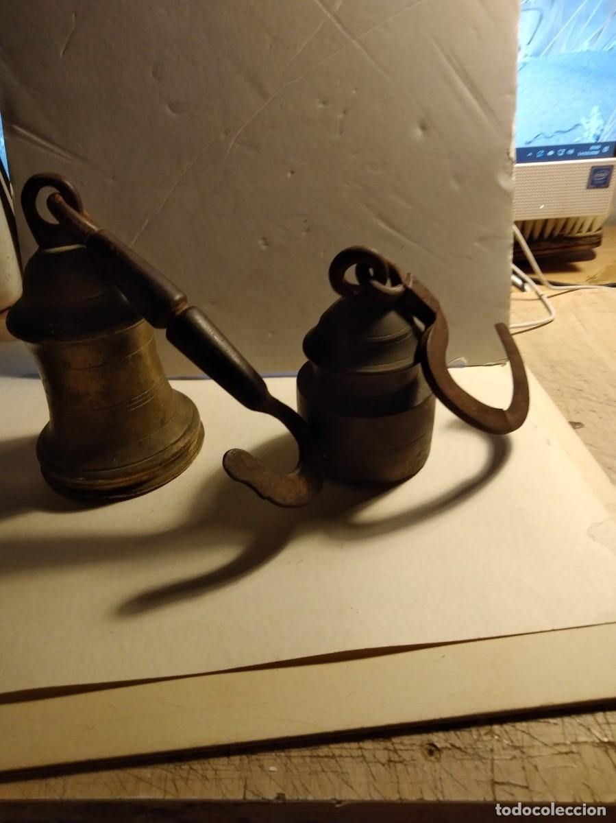 Antiguidades: 2 ANTIGUO PILON PARA ROMANA EN BRONCE