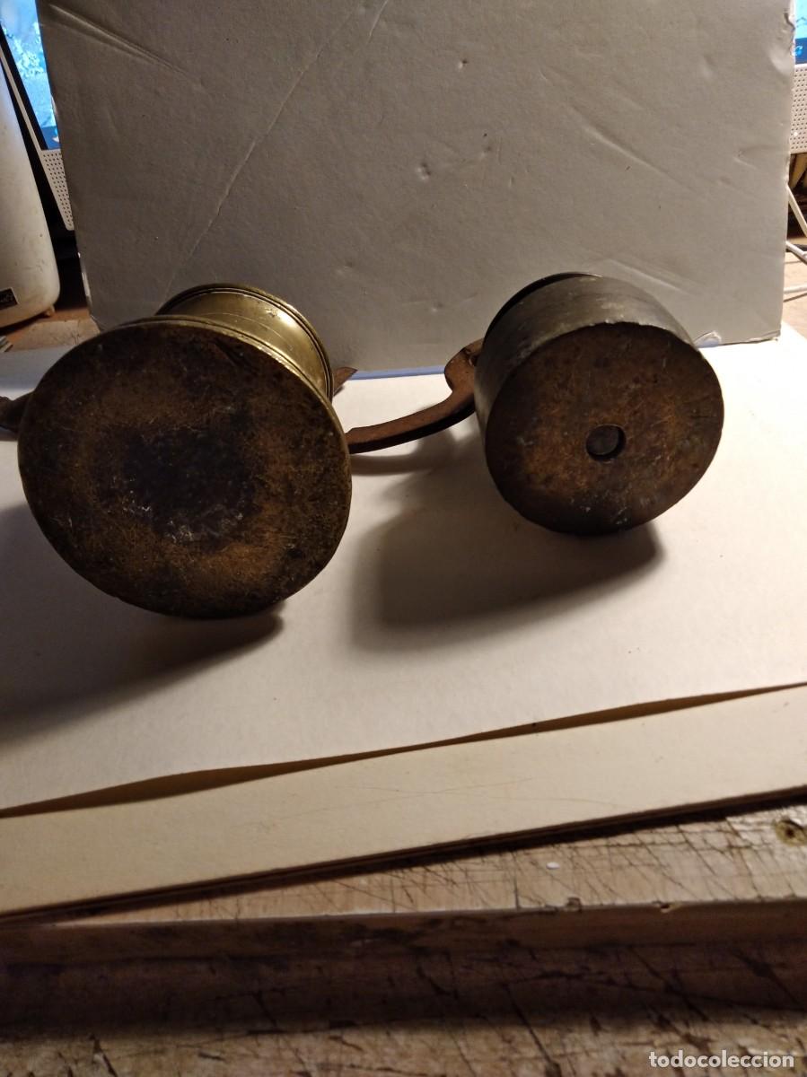 Antig&uuml;edades: 2 ANTIGUO PILON PARA ROMANA EN BRONCE - Foto 2