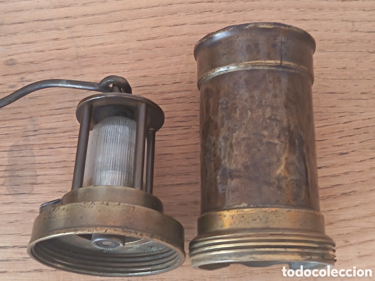 Antig&uuml;edades: Lampara de mina antigua original - Foto 6
