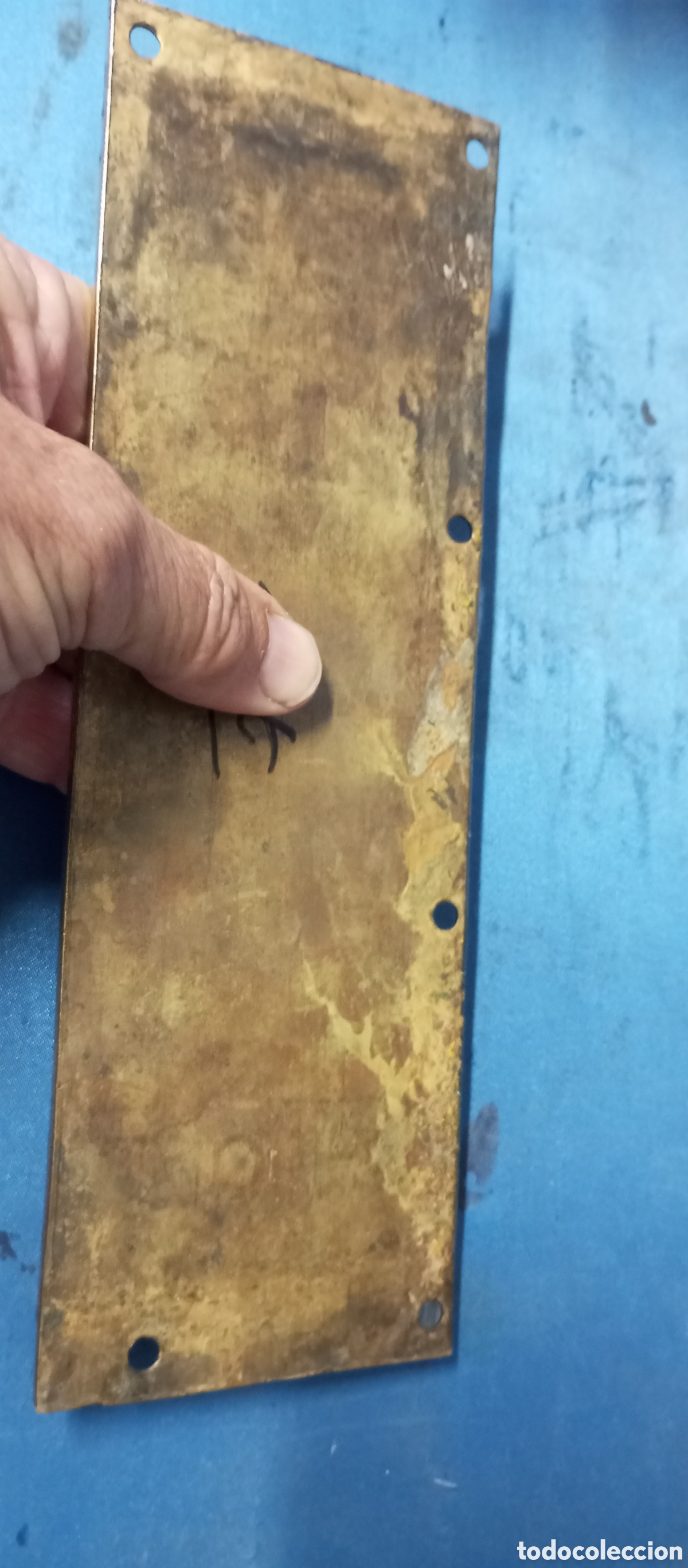Antig&uuml;edades: Placa original de barco en lat&oacute;n - Foto 6