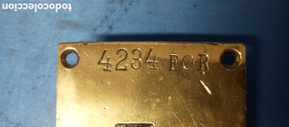 Antig&uuml;edades: Placa original de barco en lat&oacute;n - Foto 8