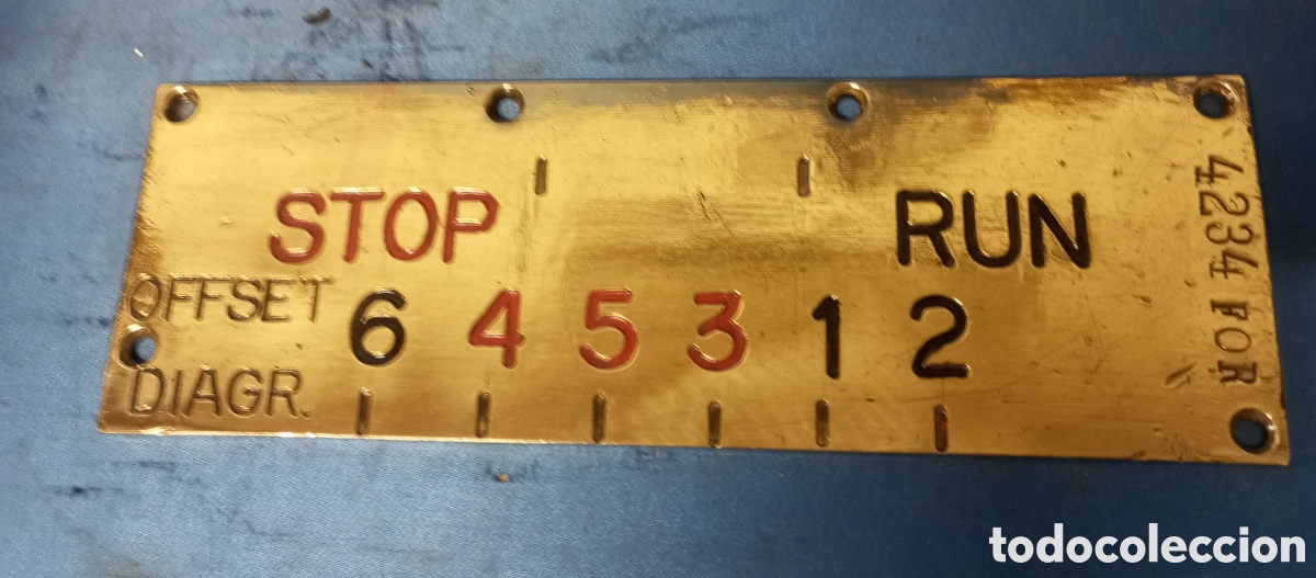 Antig&uuml;edades: Placa original de barco en lat&oacute;n - Foto 2