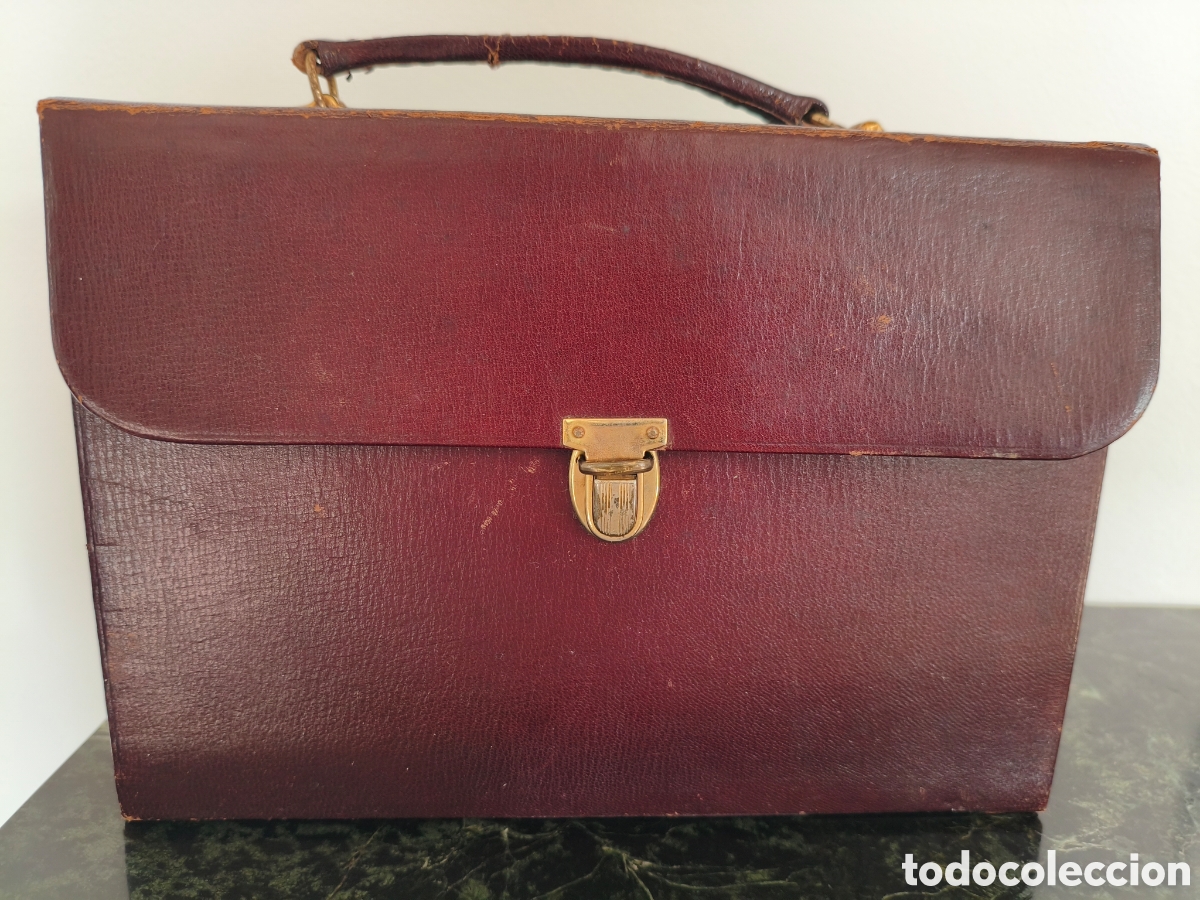 Antiquit&auml;ten: ANTIGUO MALET&Iacute;N BOTIQU&Iacute;N M&Eacute;DICO A&Ntilde;OS 50-70 CON INSTRUMENTAL, JERINGUILLA DE CRISTAL Y AGUJAS
