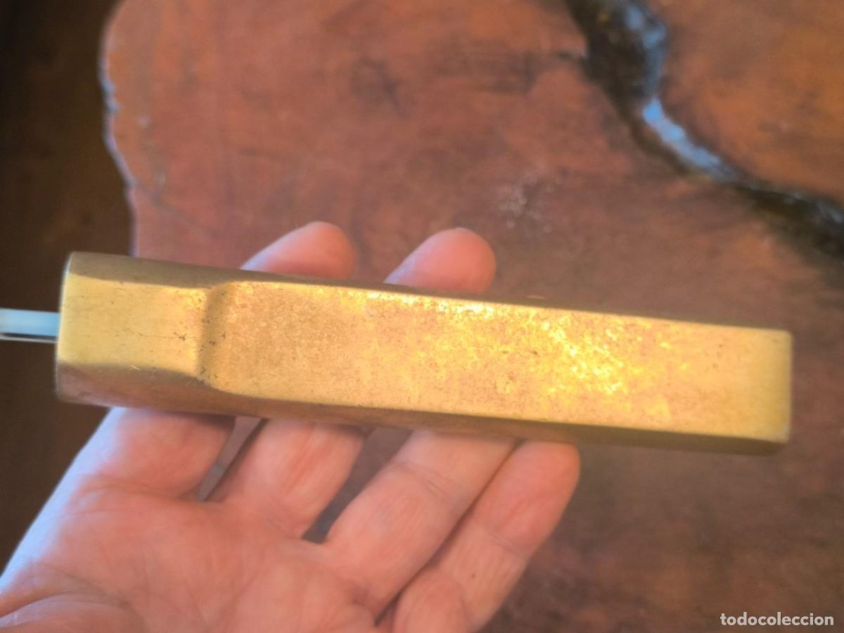 Antig&uuml;edades: TERMOMETRO DE BRONCE MARCA LEY 3X18 CM - Foto 3
