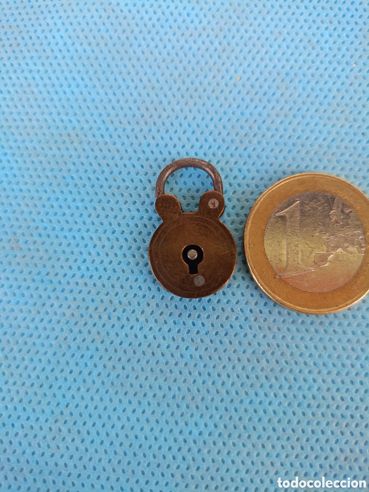 Antig&uuml;edades: ANTIGUO CANDADO DE HIERRO Y BRONCE. - Foto 1