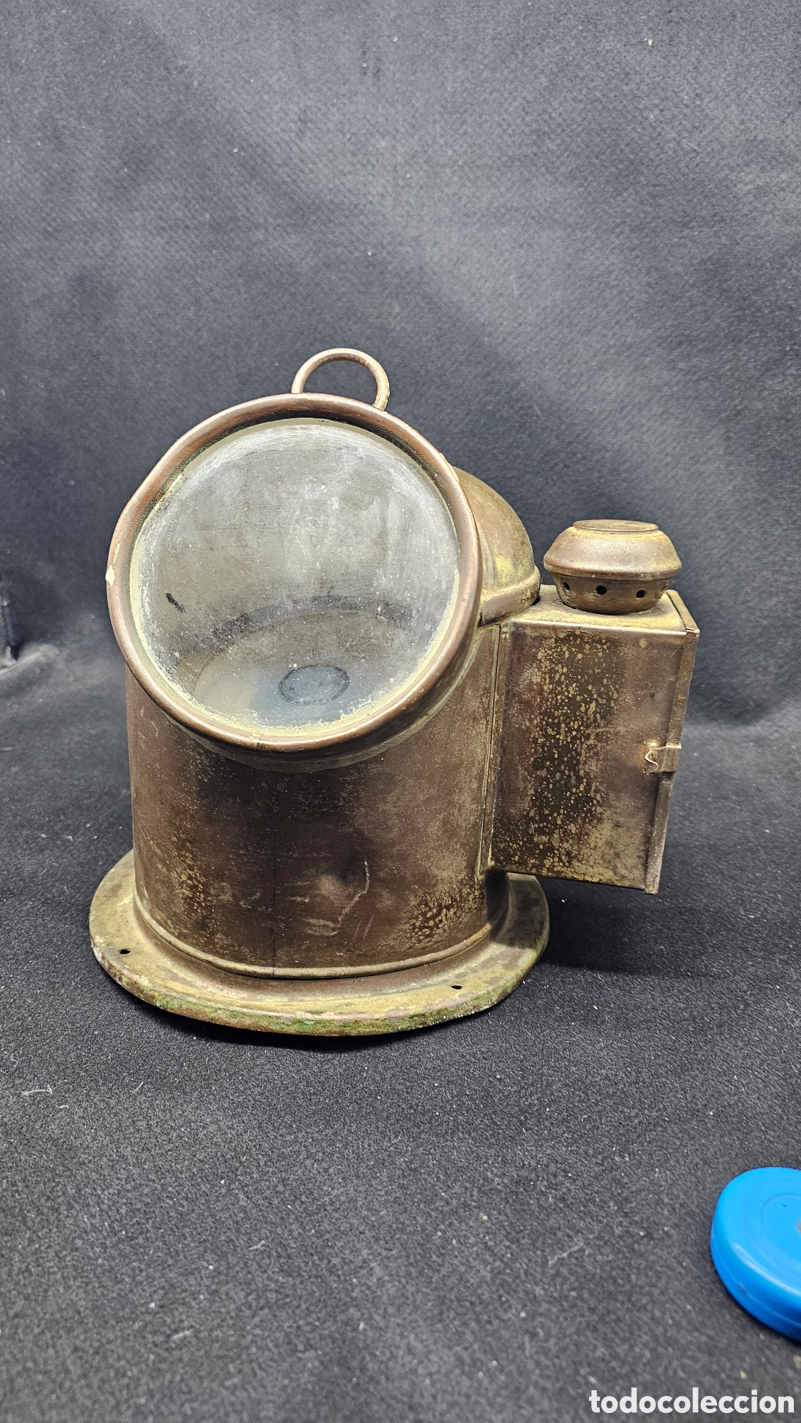 Antiques: Antigua br&uacute;jula / bit&aacute;cora n&aacute;utica de lat&oacute;n y bronce