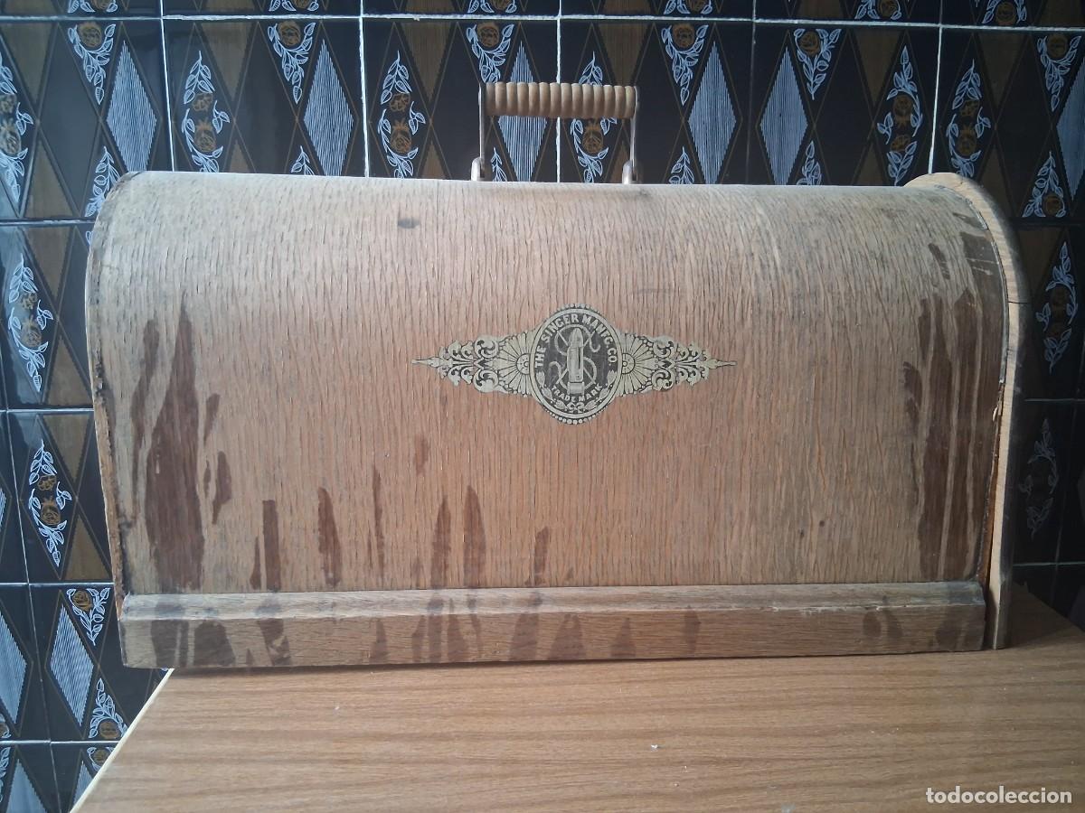 Antiques: Tapadera de madera para m&aacute;quina de coser Singer