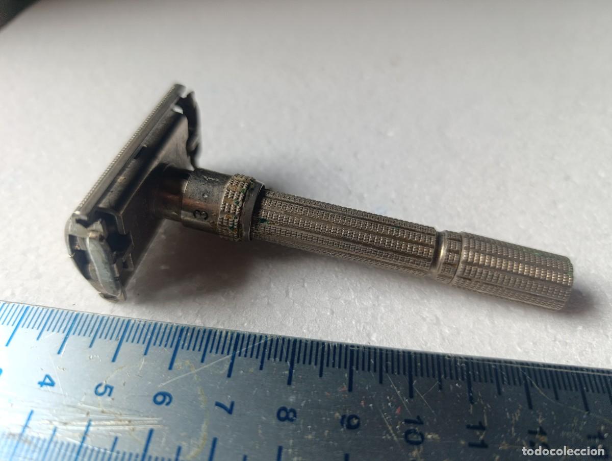 Antiquit&eacute;s: MAQUINILLA DE AFEITAR GILLETTE L-I - MADE U.S.A. - USADA