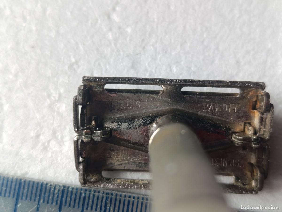 Antig&uuml;edades: MAQUINILLA DE AFEITAR GILLETTE - REG. U.S. - USADA - Foto 5