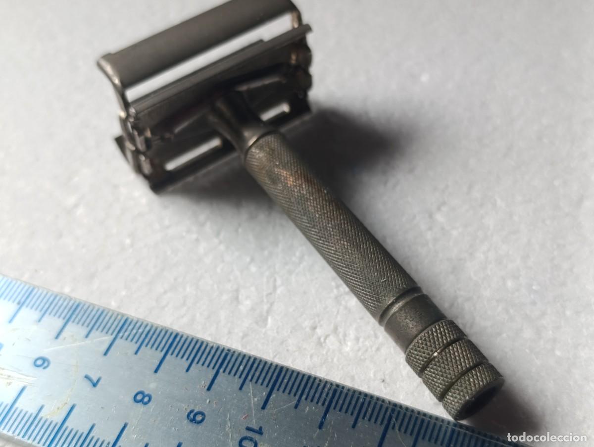 Antig&uuml;edades: MAQUINILLA DE AFEITAR GILLETTE - REG. U.S. - USADA - Foto 9