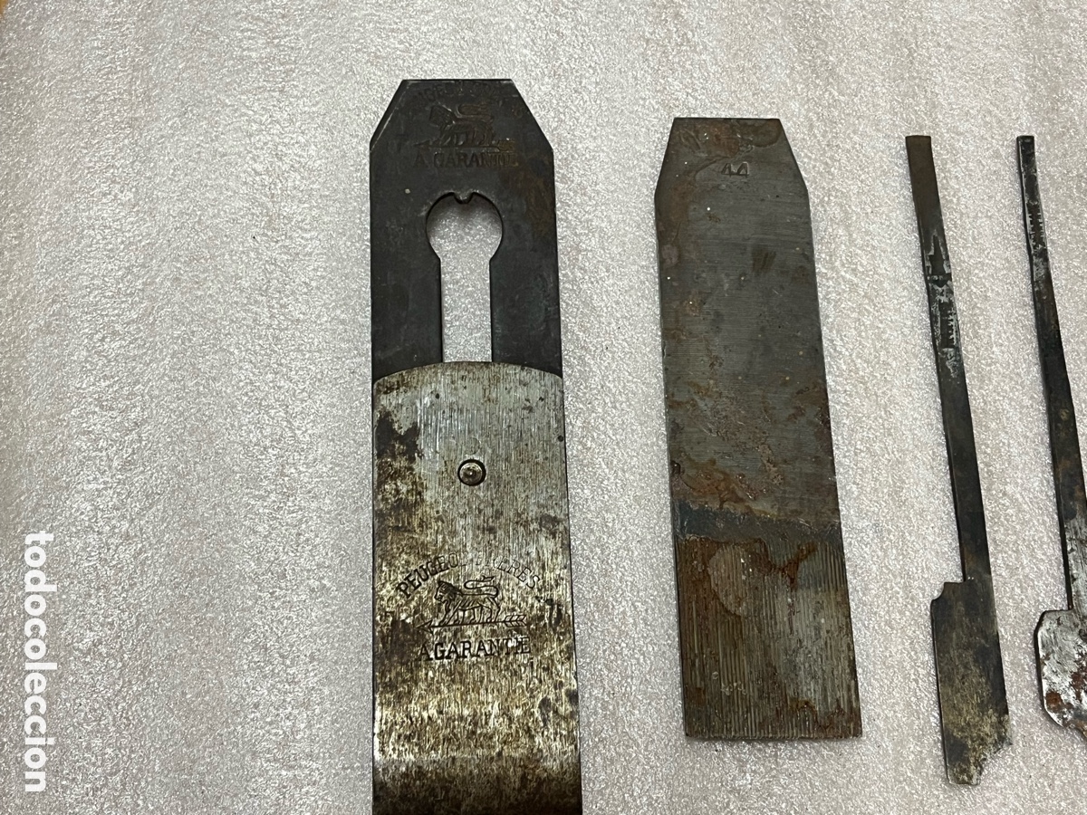 Antig&uuml;edades: Lote de cuchillas antiguas de carpinter&iacute;a - Foto 4