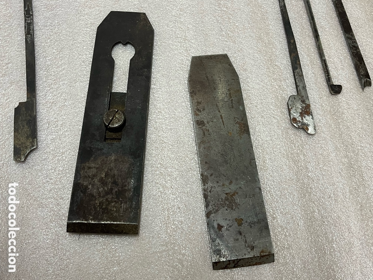 Antig&uuml;edades: Lote de cuchillas antiguas de carpinter&iacute;a - Foto 13
