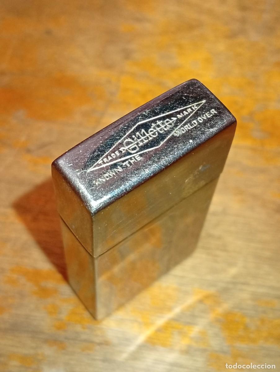 Antig&uuml;edades: SOLIDA CAJA GILLETTE HOJAS AFEITAR METAL CUCHILLAS BARBERIA BARBERO A&Ntilde;OS 30 MAQUINILLA AFEITADO