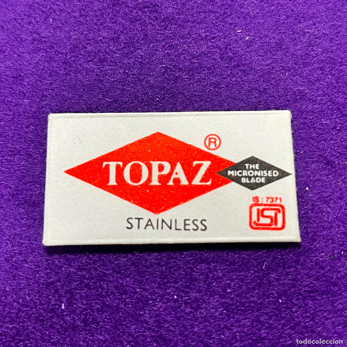 Antig&uuml;edades: FUNDA Y HOJA DE CUCHILLA DE AFEITAR. TOPAZ.