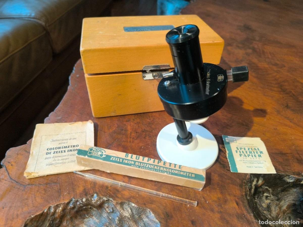 Antig&uuml;edades: Colorimetro Zeiss Ikon Kolorimeter A&ntilde;os 50 en su caja, instrucciones etc, MIDE EL AZUCAR EN SANGRE