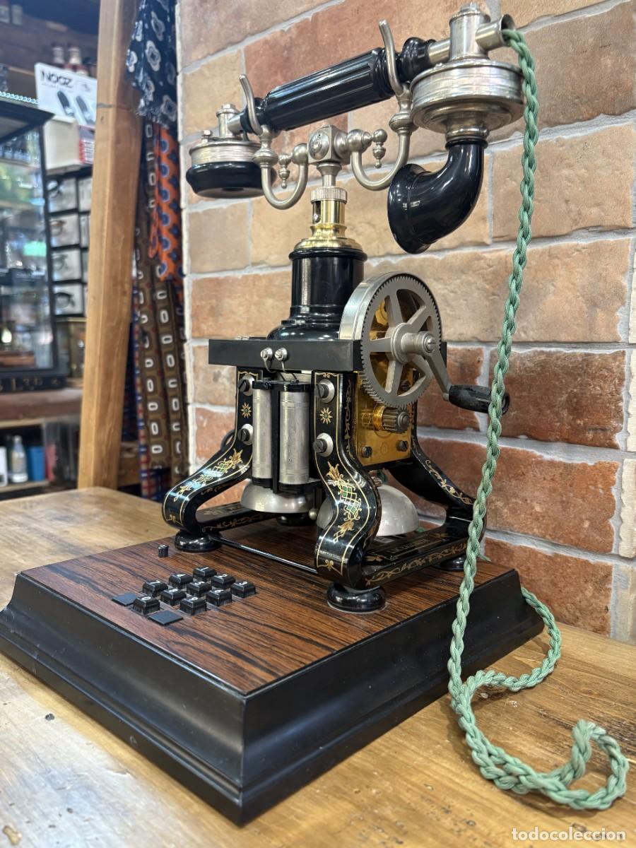 Tel&eacute;fonos: Tel&eacute;fono antiguo de mesa L.M. Ericsson estilo esqueleto - Foto 3