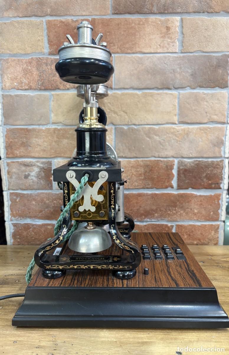 Tel&eacute;fonos: Tel&eacute;fono antiguo de mesa L.M. Ericsson estilo esqueleto - Foto 5
