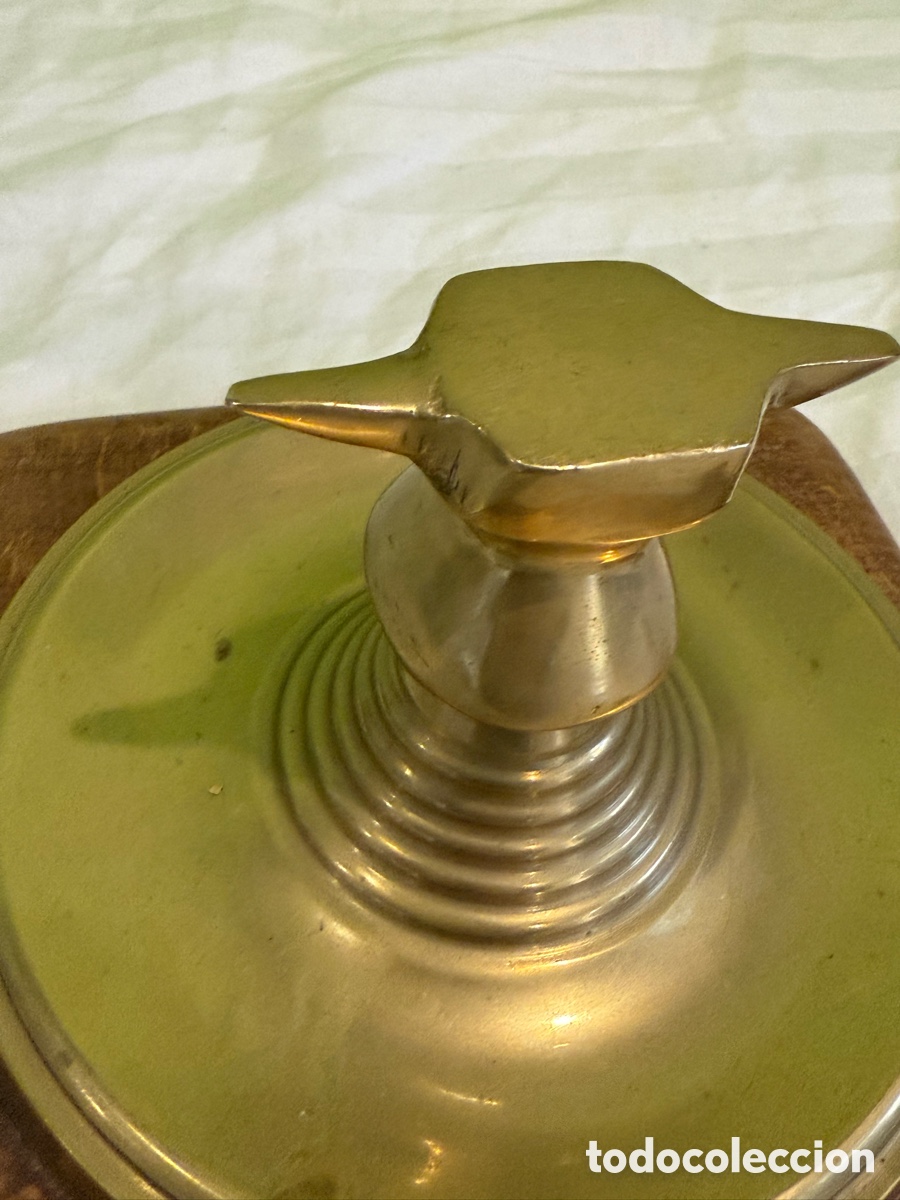 Antig&uuml;edades: ANTIGUO YUNQUE DE JOYERO EN BRONCE CON MARTILLO Y BASE DE MADERA &ndash; PIEZA SINGULAR - Foto 3