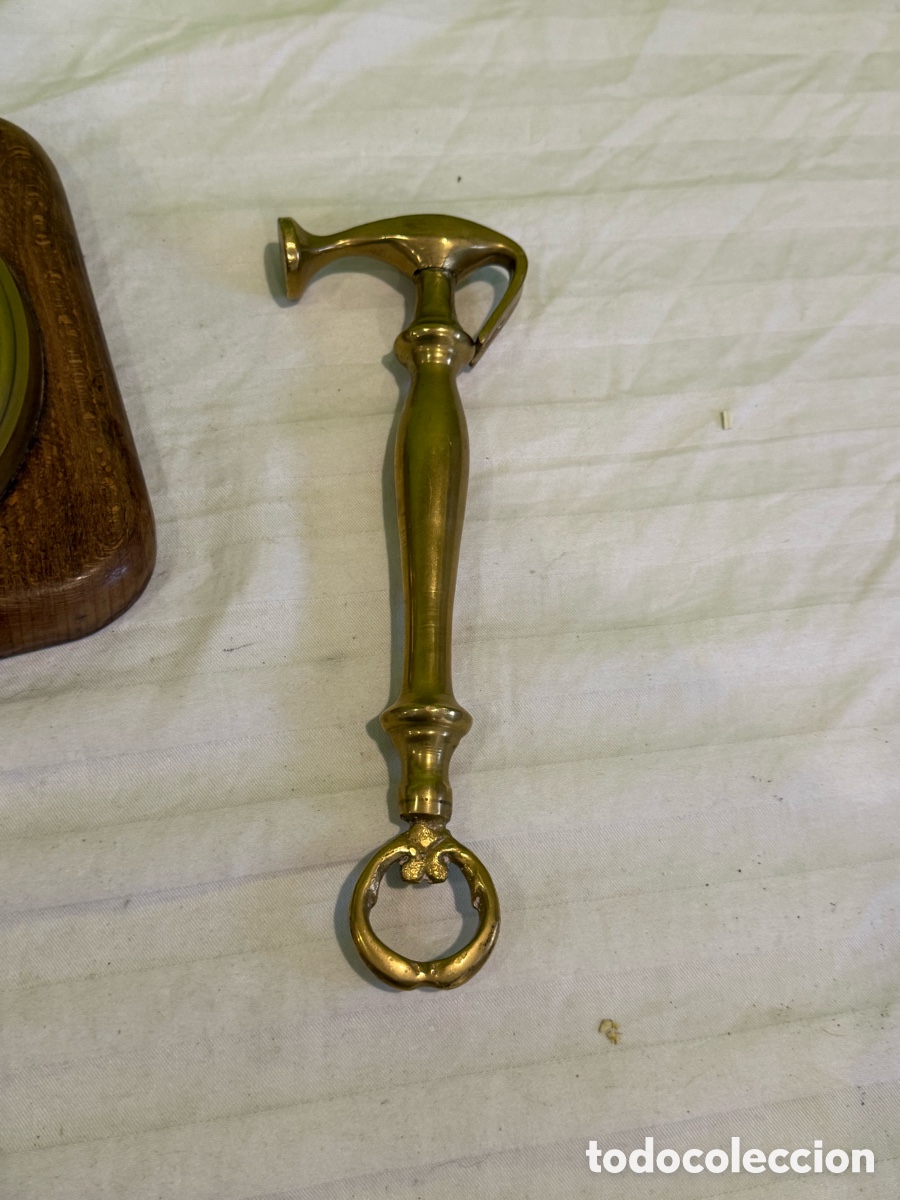 Antig&uuml;edades: ANTIGUO YUNQUE DE JOYERO EN BRONCE CON MARTILLO Y BASE DE MADERA &ndash; PIEZA SINGULAR - Foto 5