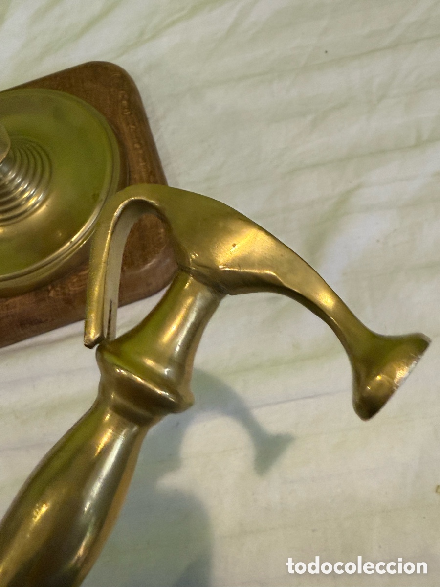 Antig&uuml;edades: ANTIGUO YUNQUE DE JOYERO EN BRONCE CON MARTILLO Y BASE DE MADERA &ndash; PIEZA SINGULAR - Foto 8