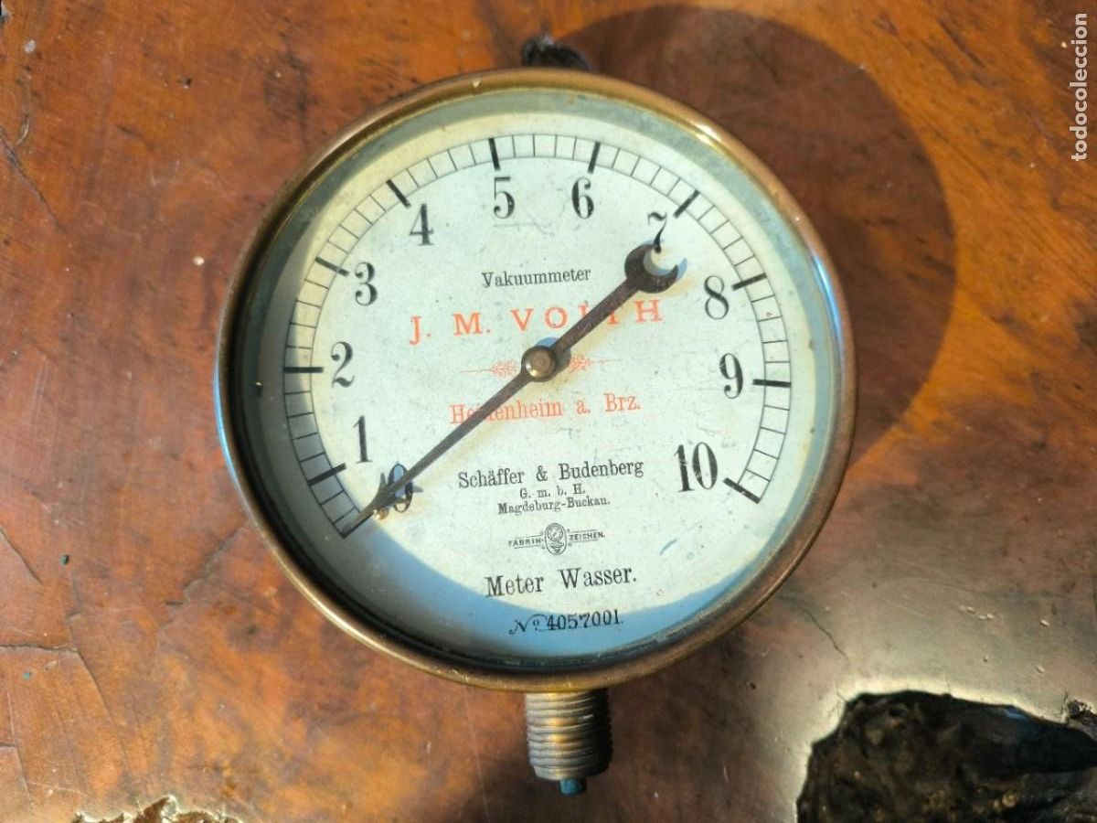Antig&uuml;edades: VACUOMETRO ANTIGUO METER WASSER, SCHAFFER & BUDENBERG, DIAMETRO 15X5 CM 1,26 KG
