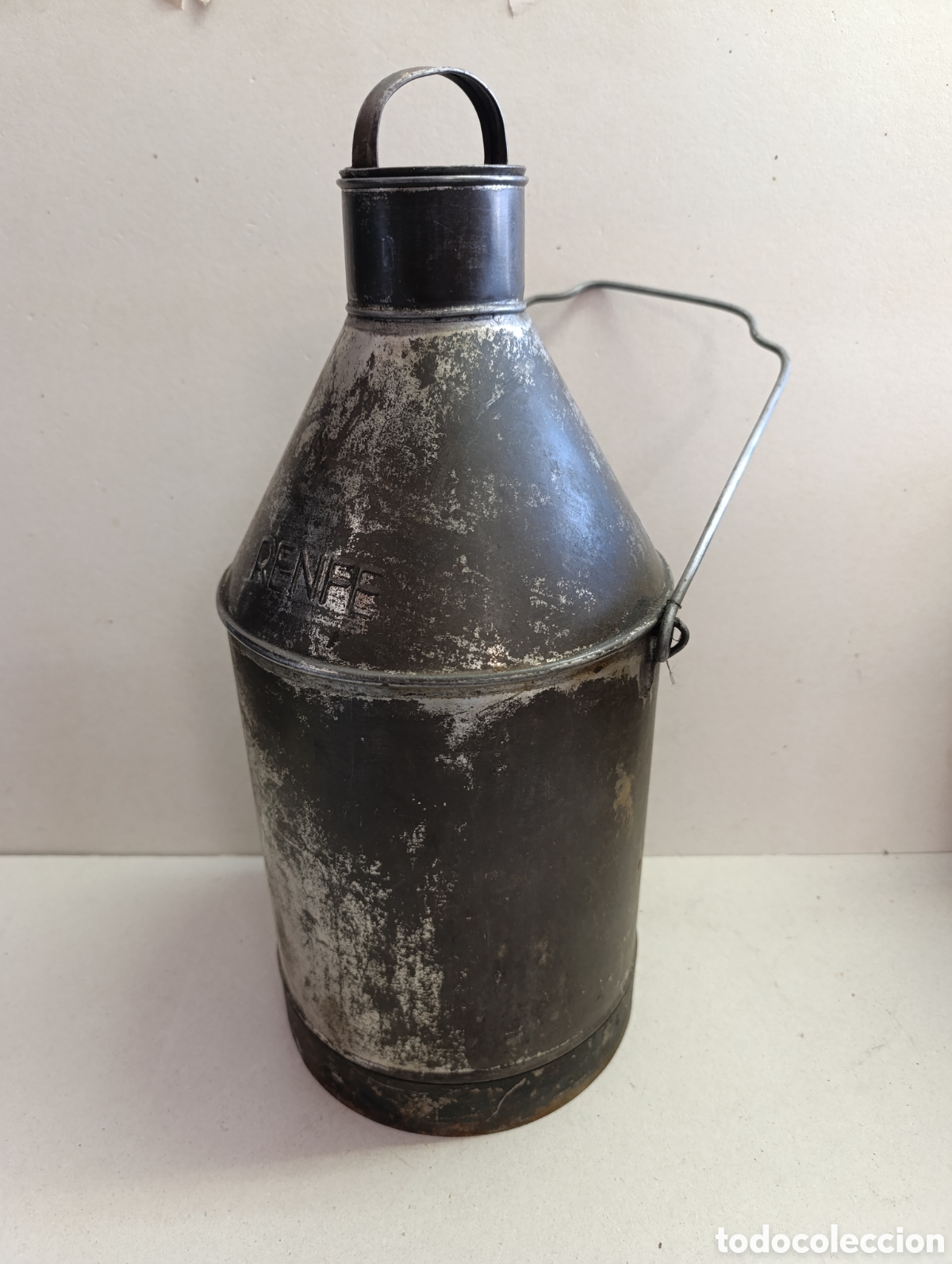 Antig&uuml;edades: BIDON, DEPOSITO DE RENFE. EN METAL. PARA GASOIL, ACEITE O LUBRICANTES.
