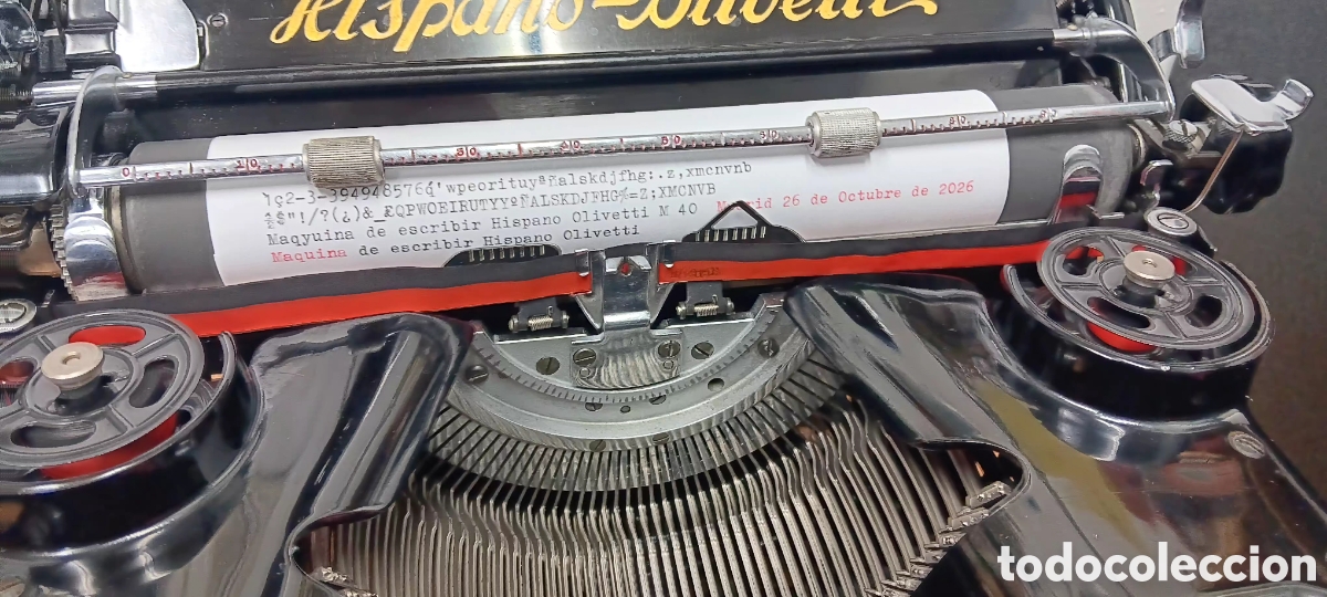 Antig&uuml;edades: M&aacute;quina de escribir Hispano Olivetti M-40 - Foto 4