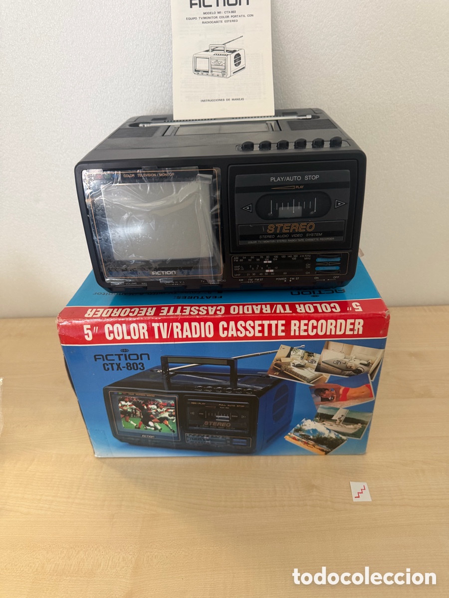 Antig&uuml;edades: Televisor Radio Cassette Vintage Action CTX-803 - Con Caja NUEVO