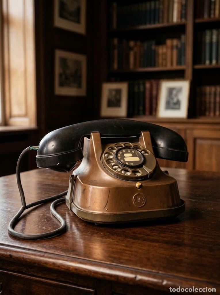 Tel&eacute;fonos: Tel&eacute;fono RTT 56 A Atea B&eacute;lgica a&ntilde;os 50 cobre baquelita
