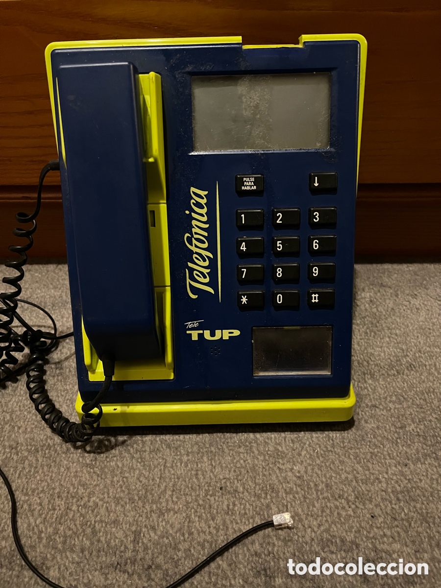 Tel&eacute;fonos: Antiguo tel&eacute;fono p&uacute;blico de bar de monedas TELEFONICA TELE TUB. Azul y verde. Para reparar o piezas