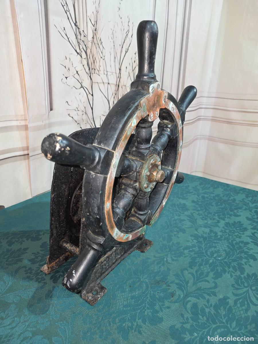Antig&uuml;edades: Tim&oacute;n de barco antiguo (rueda de gobierno) - Foto 11