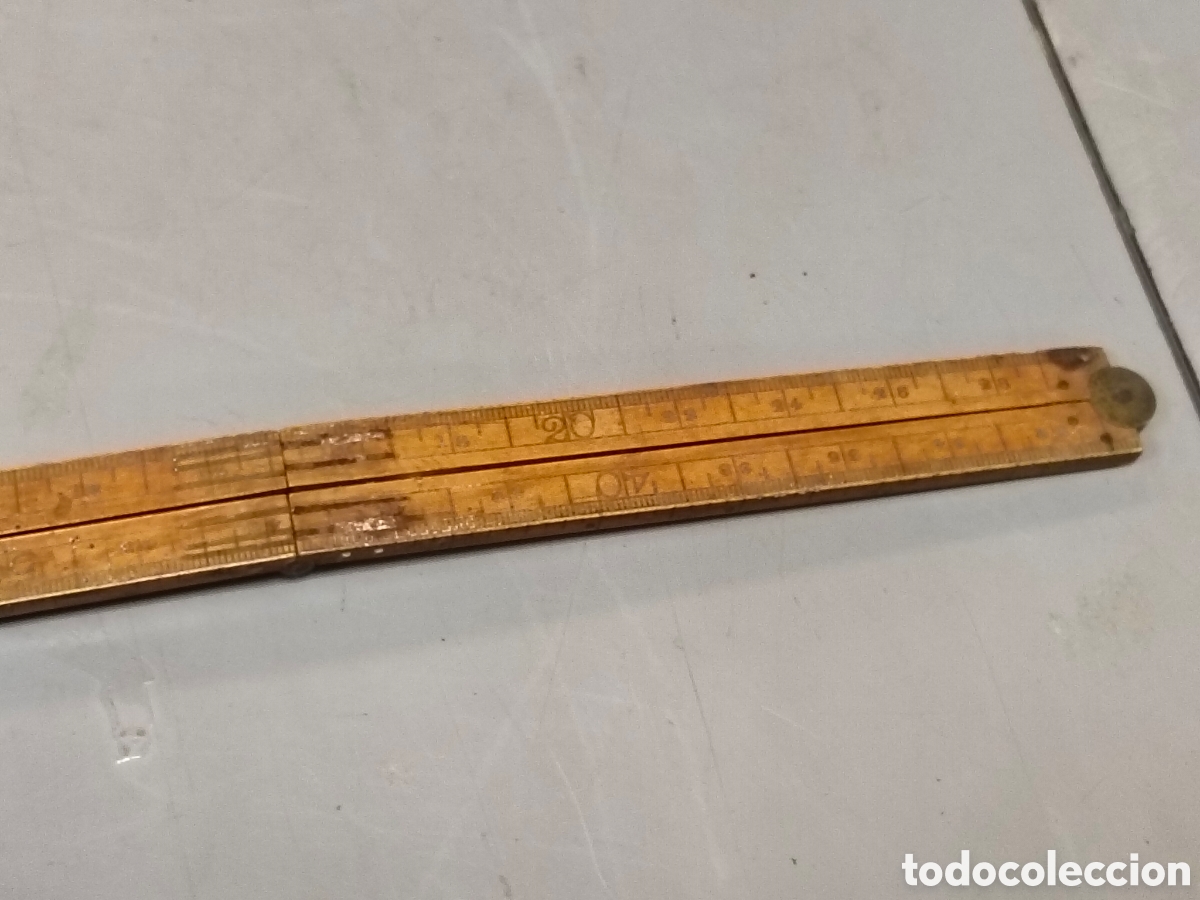 Antig&uuml;edades: Antiguo metro de carpinter&iacute;a plegable - Foto 5