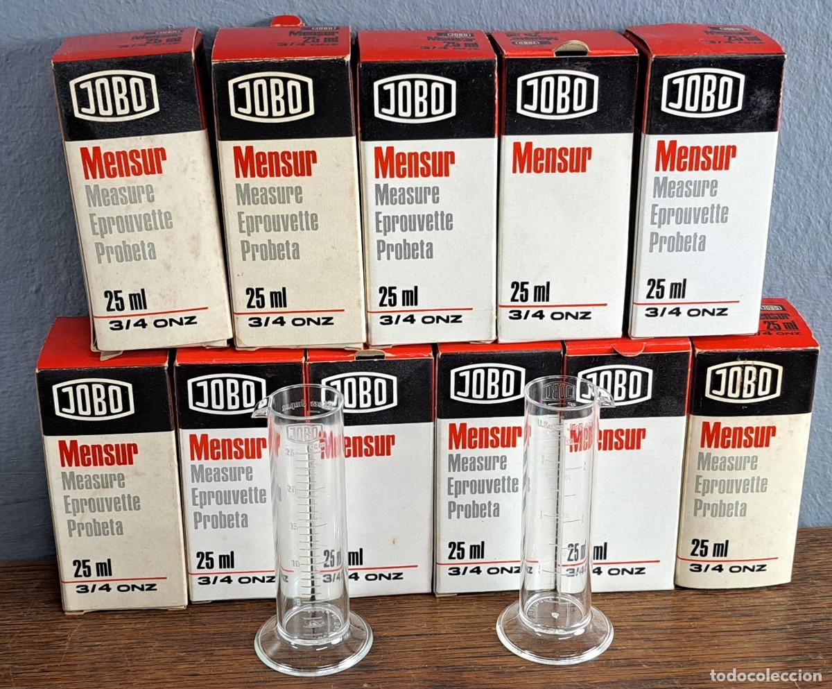 Antig&uuml;edades: Lote de 11 probetas graduadas JOBO Mensur 25 ml